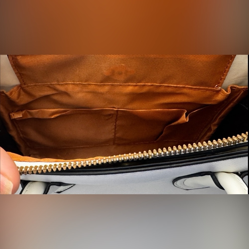 Women Crossbody Tote Bag PU Leather Tote Top Handle Satchel Shoulder Bag, White - Picture 9 of 14